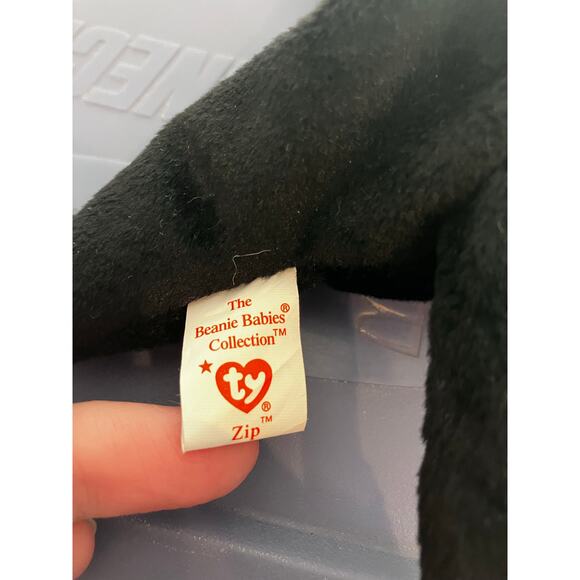 Zip beanie baby white paws 1993 pvc Europe Aurora tag - Picture 7 of 10